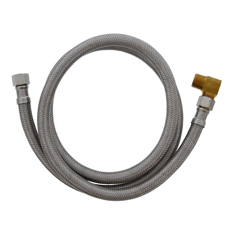 Jones Stephens 3/8in Compression 3/8in Compression x 48in Braided SS Dishwasher Connector, 3/8in MIP 90Deg. Elbow S04233